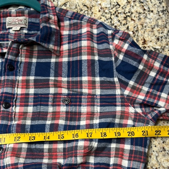 J. Crew Red Blue Casual Button Down Shirt Flannel Mens Large Outdoors Hiking - Picture 4 of 8
